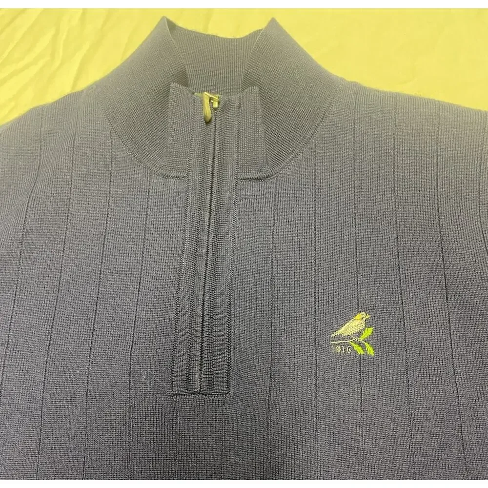 Bobby Jones  1/4 zip golf sweatshirt Merino Wool men’s size M Navy Blue Golfwear
